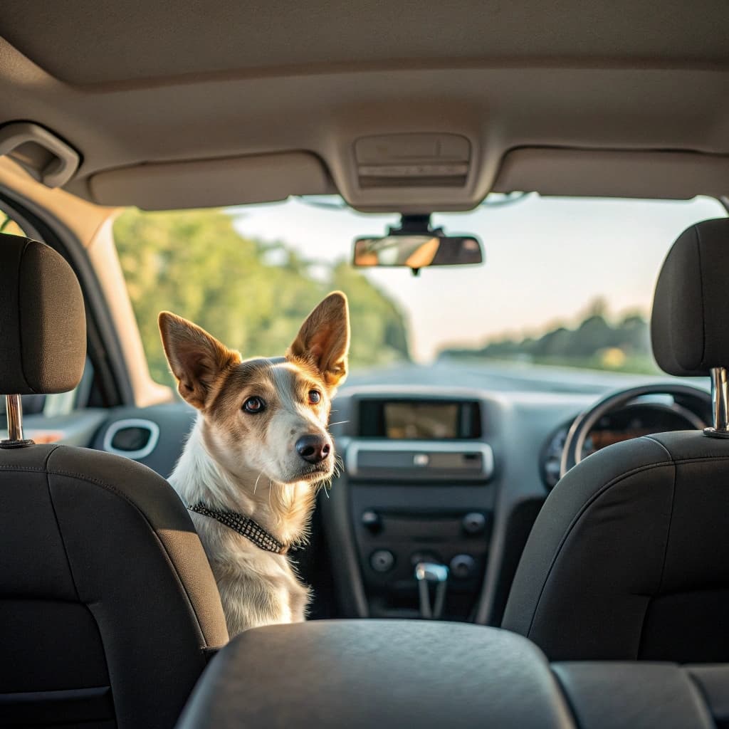 車内にいる犬