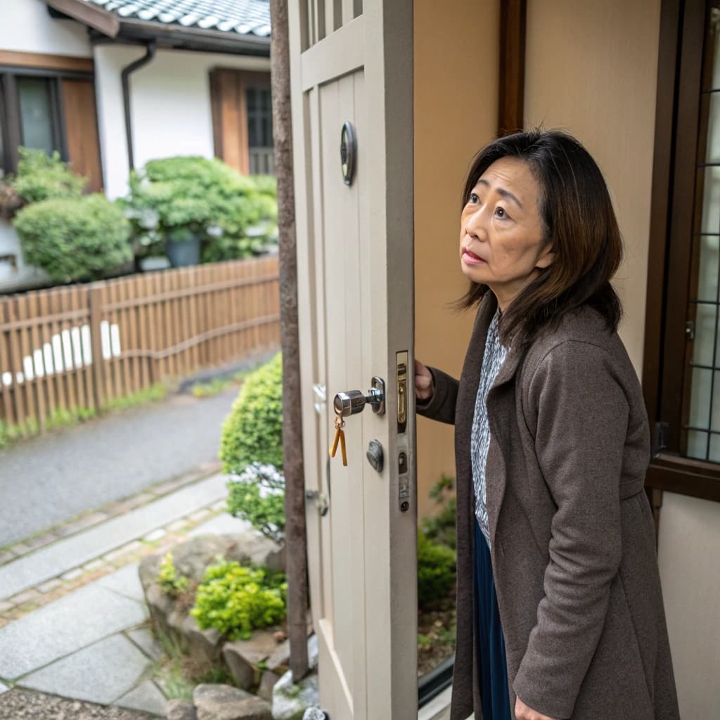 鍵のトラブルに困っている女性