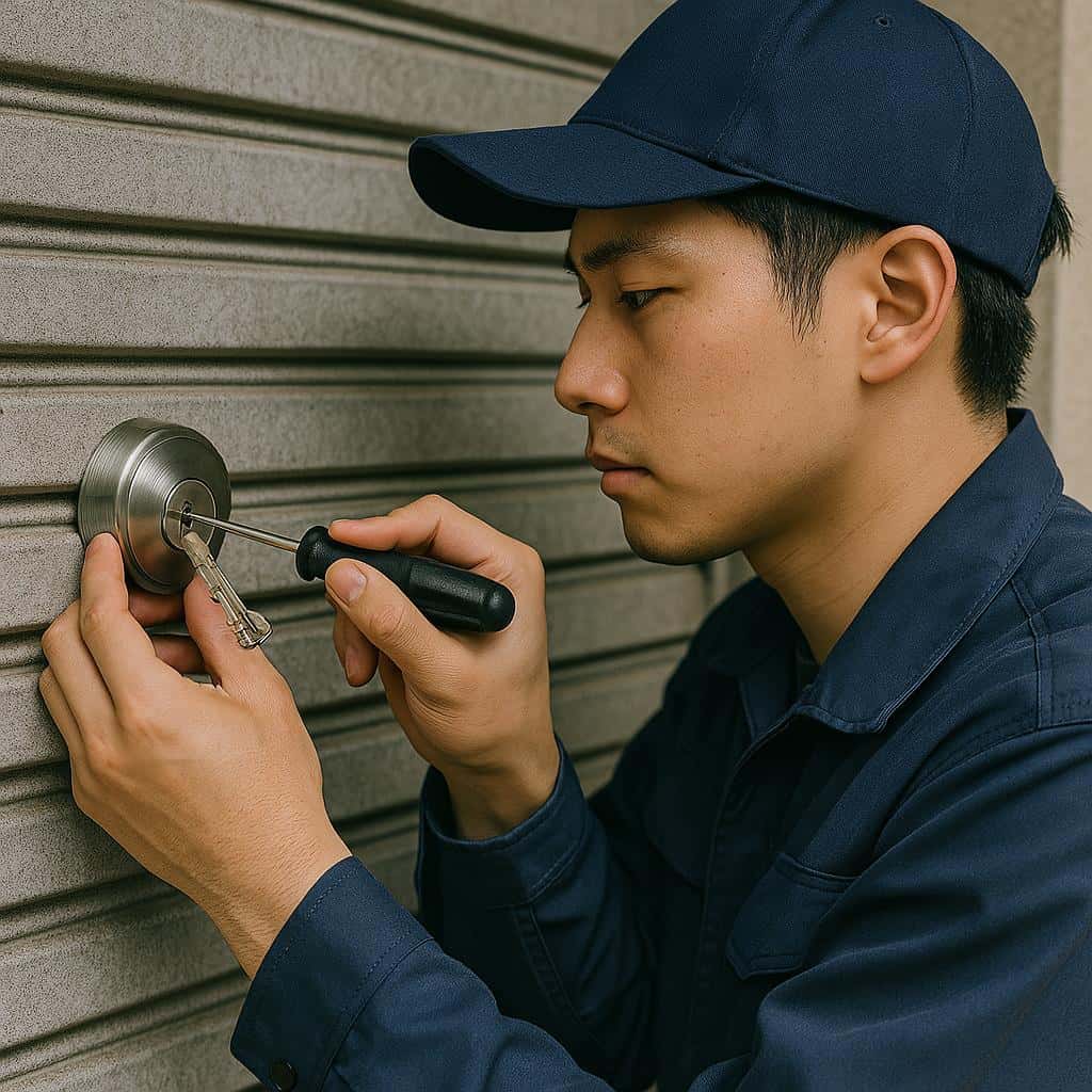 プロの鍵屋によるシャッター鍵の修理